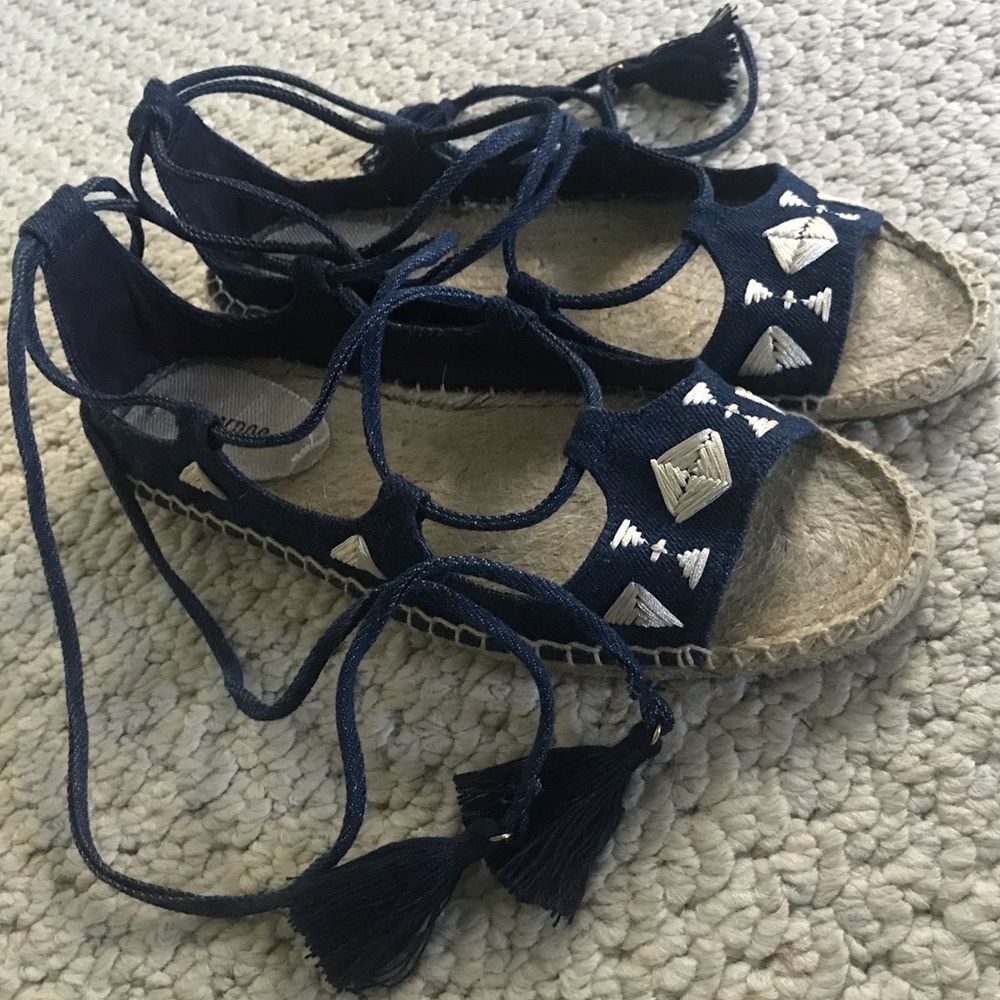 Soludos Embroidered Tie Up Sandals